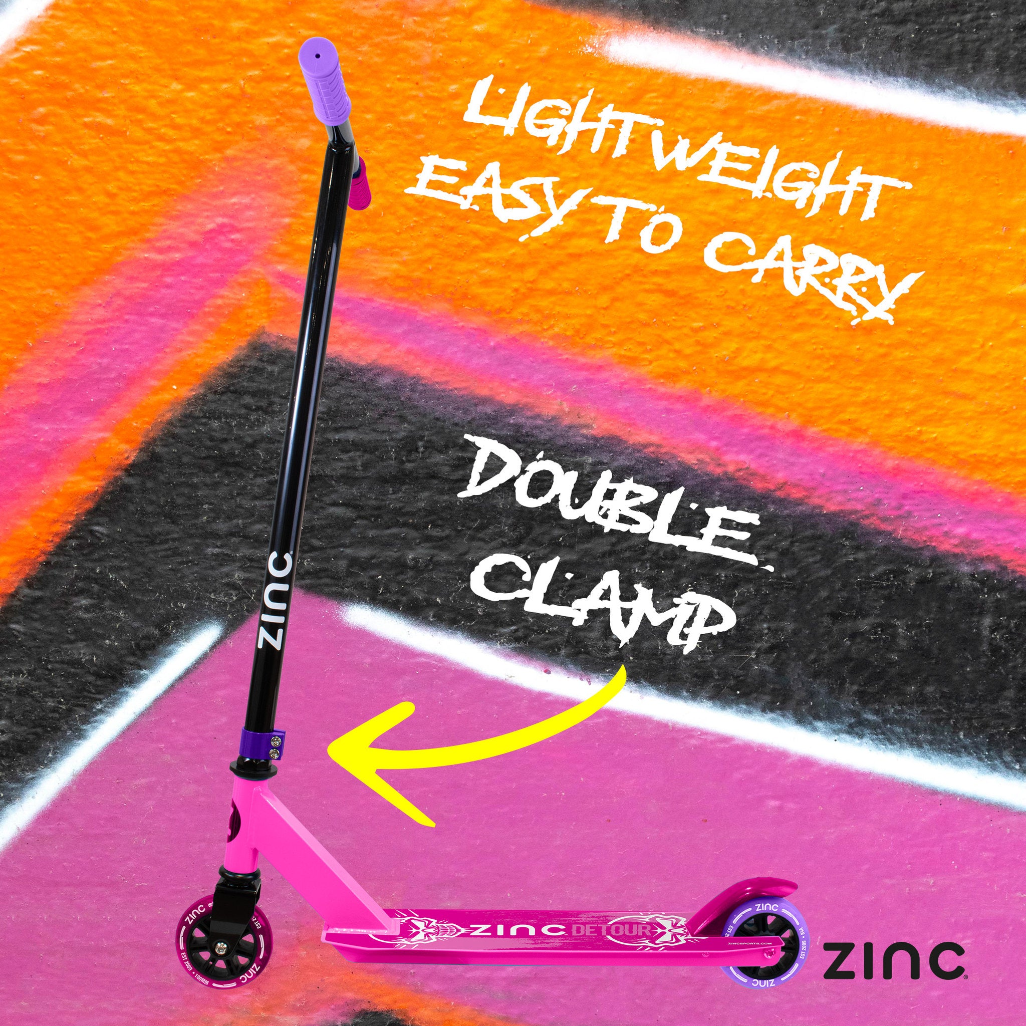 Zinc Detour 2.0 Stunt Scooter - Pink