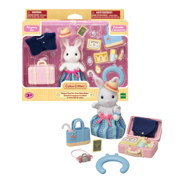 Sylvanian Families Weekend Travel Accessories Set With Snow Rabbit Mother