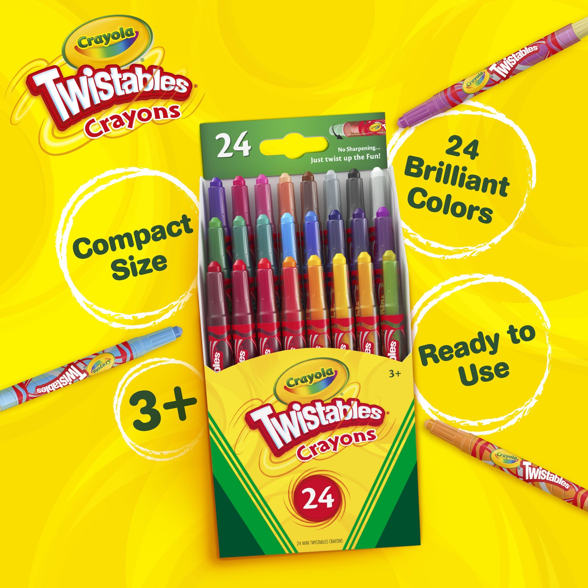 Crayola Mini Twistables Crayons 24 Pack - Toyworld NZ