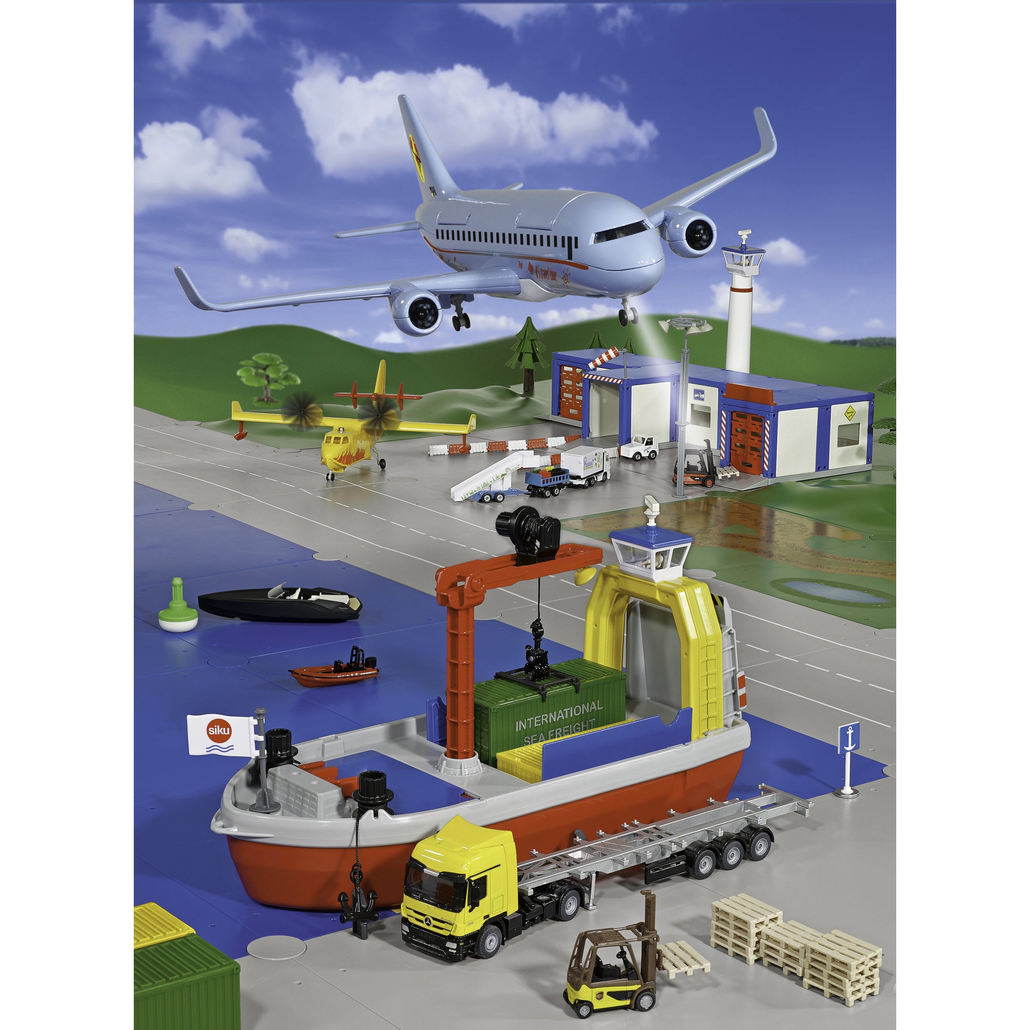 Siku 5402 Sikuworld Commercial Aircraft with Accessories