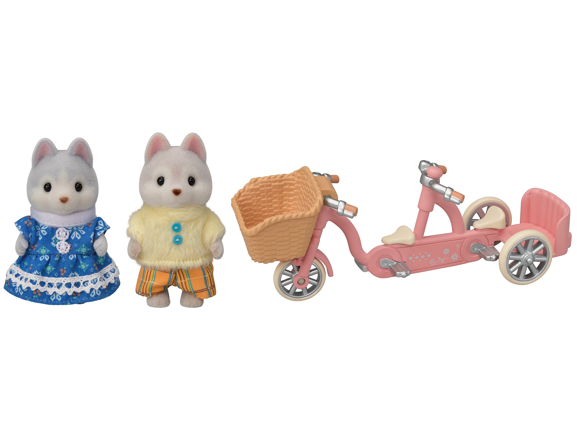 Sylvanian Families Tandem Cycling Set Husky Sister & Brother