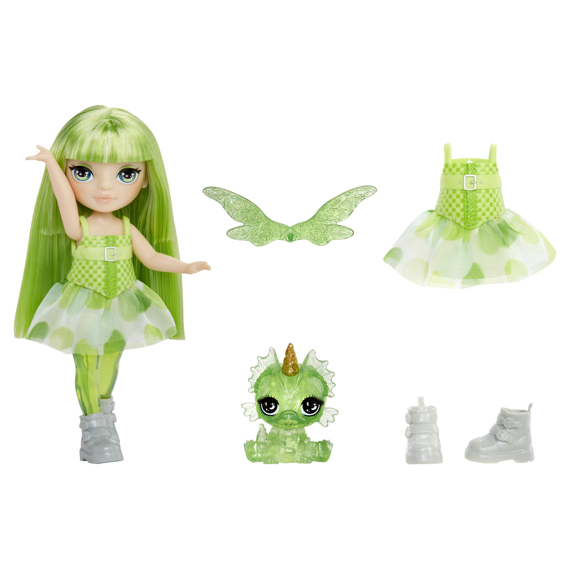 Rainbow High Littles Rainbow Fantasy Fairies Doll & Pet - Emerald - Toyworld NZ