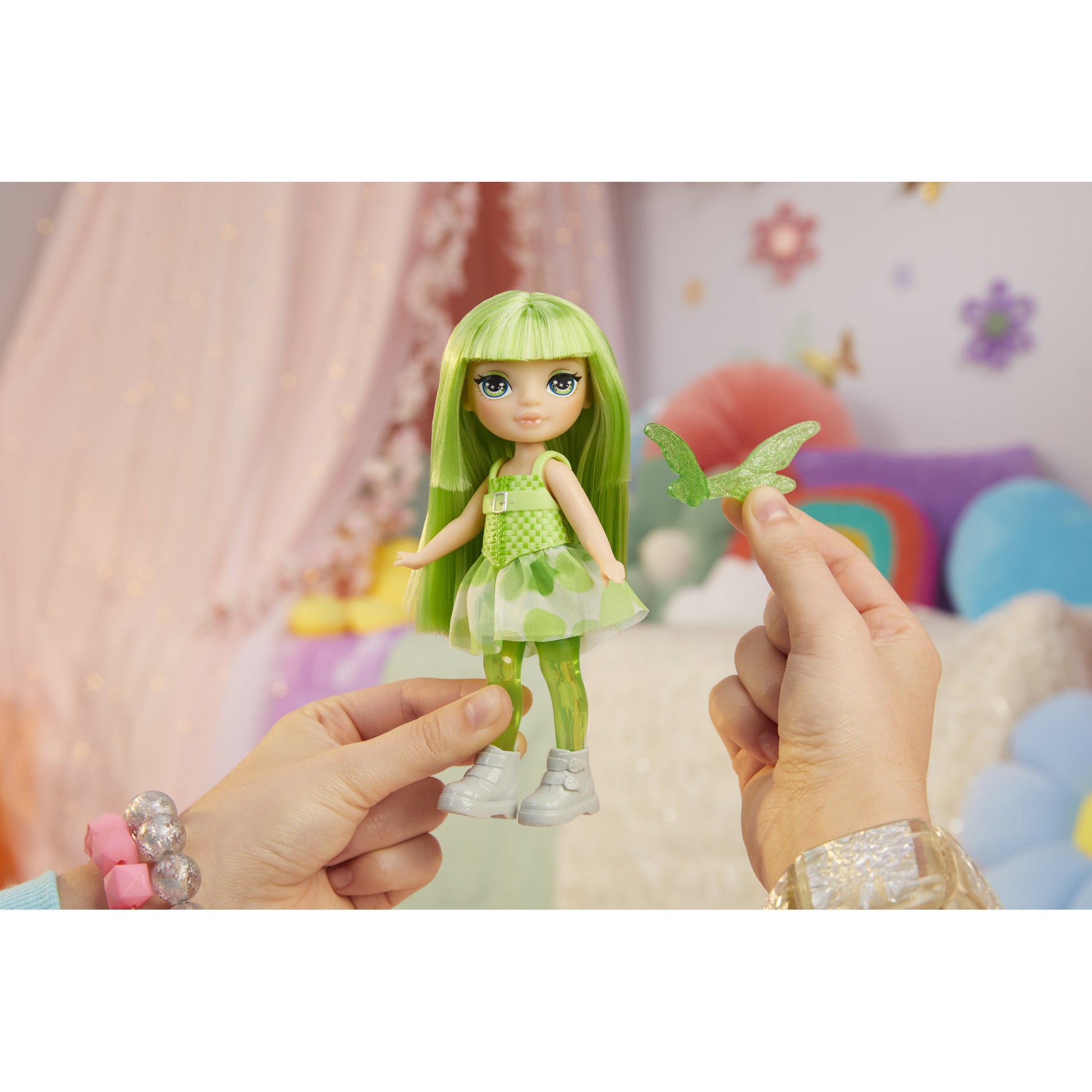 Rainbow High Littles Rainbow Fantasy Fairies Doll & Pet - Emerald - Toyworld NZ