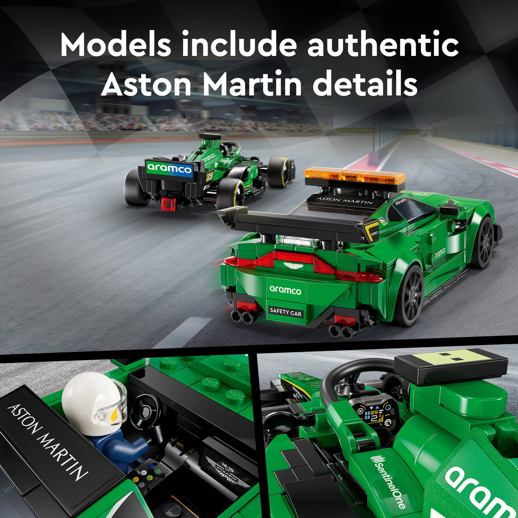 LEGO 76925 Speed Champions Aston Martin Safety Car & AMR23 - Toyworld NZ