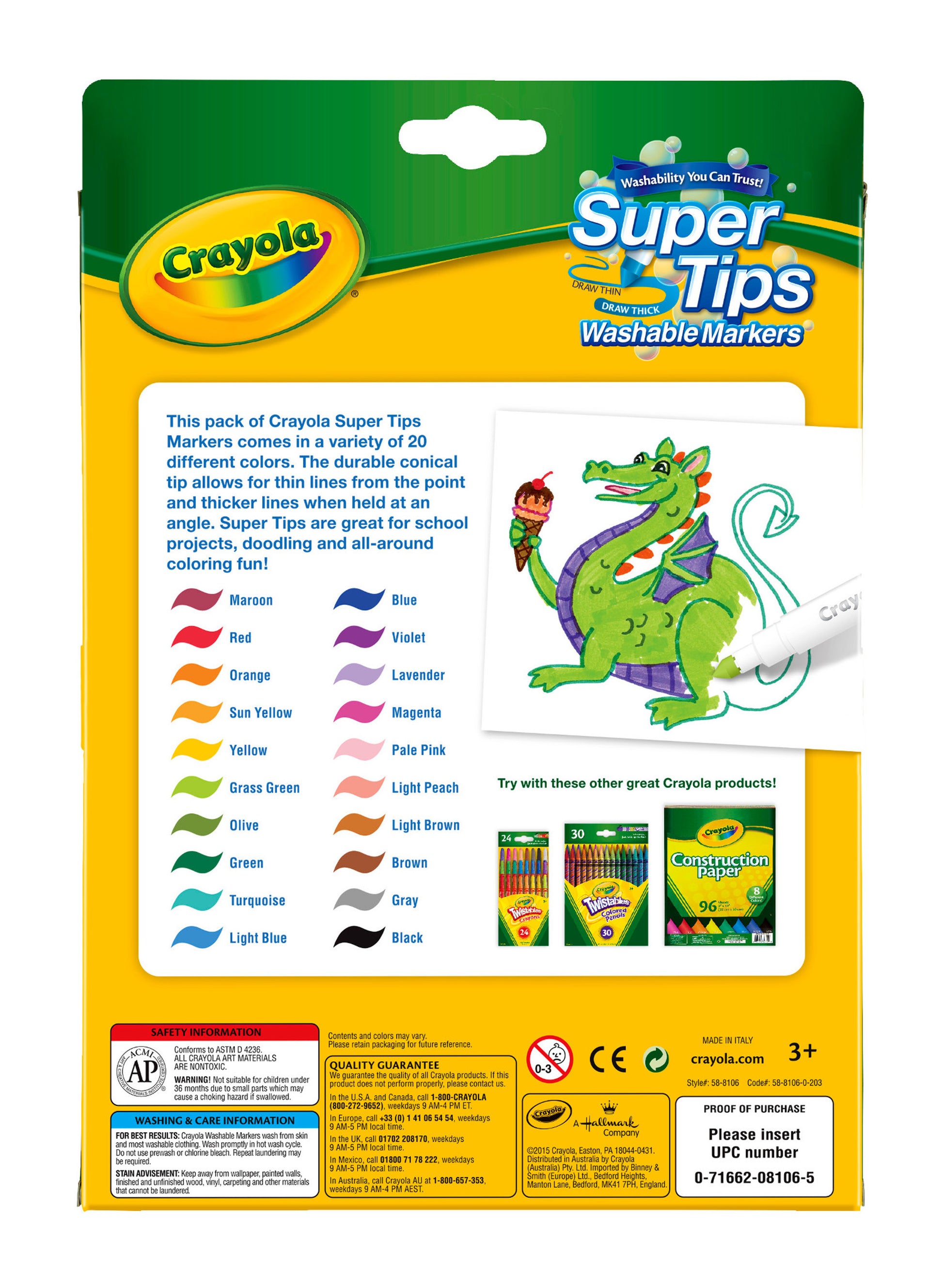 Crayola Super Tip Markers 20 Pack - Toyworld NZ