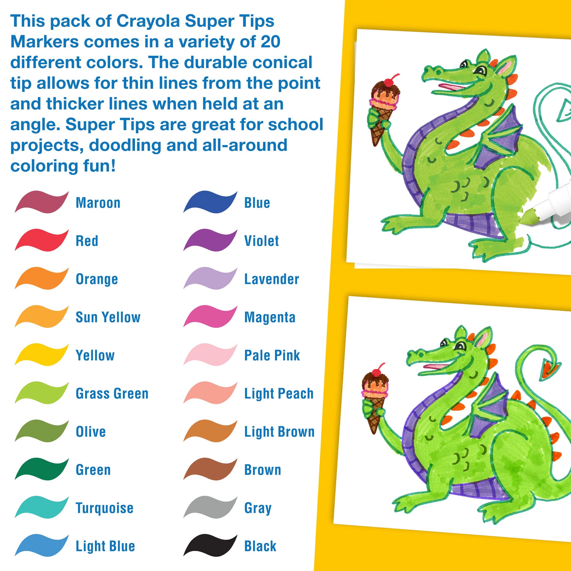 Crayola Super Tip Markers 20 Pack - Toyworld NZ