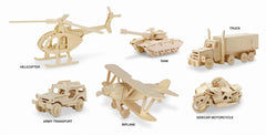 3D WOODEN PUZZLE VEHICLES ASSORTED STYLES