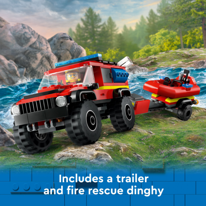LEGO 60412 City 4X4 Fire Truck With Rescue Boat