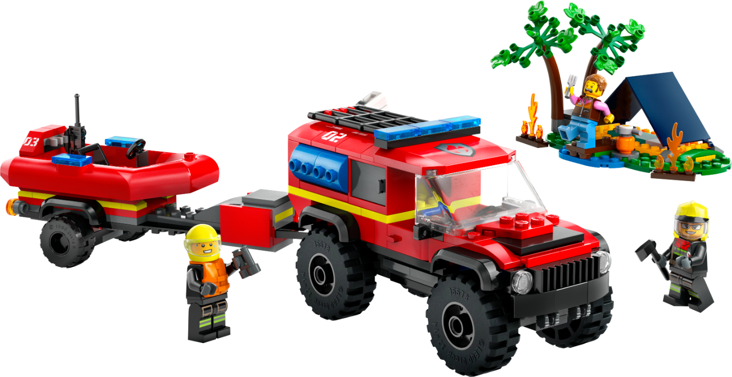LEGO 60412 City 4X4 Fire Truck With Rescue Boat
