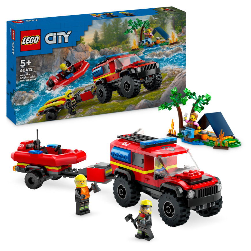 LEGO 60412 City 4X4 Fire Truck With Rescue Boat