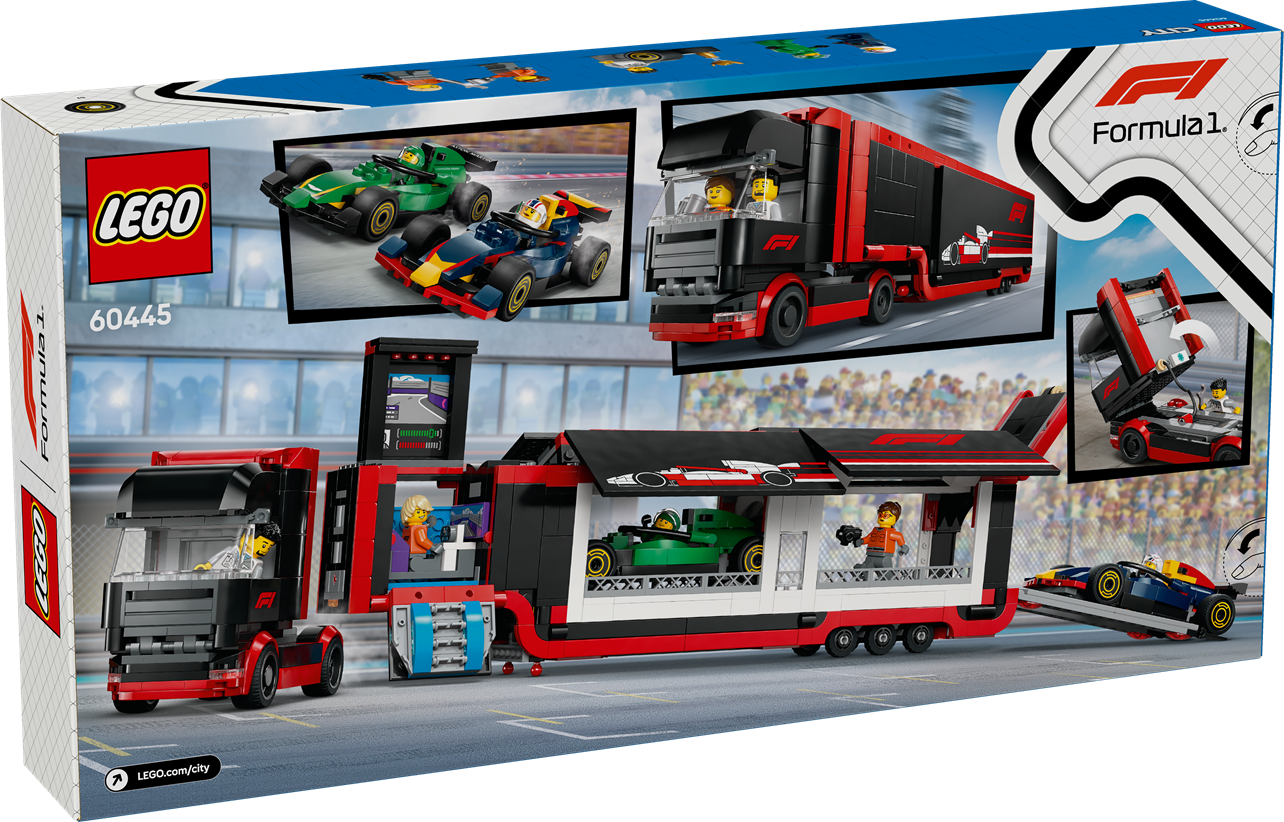 LEGO 60445 City F1 Truck with RB20 & AMR24 F1 Cars
