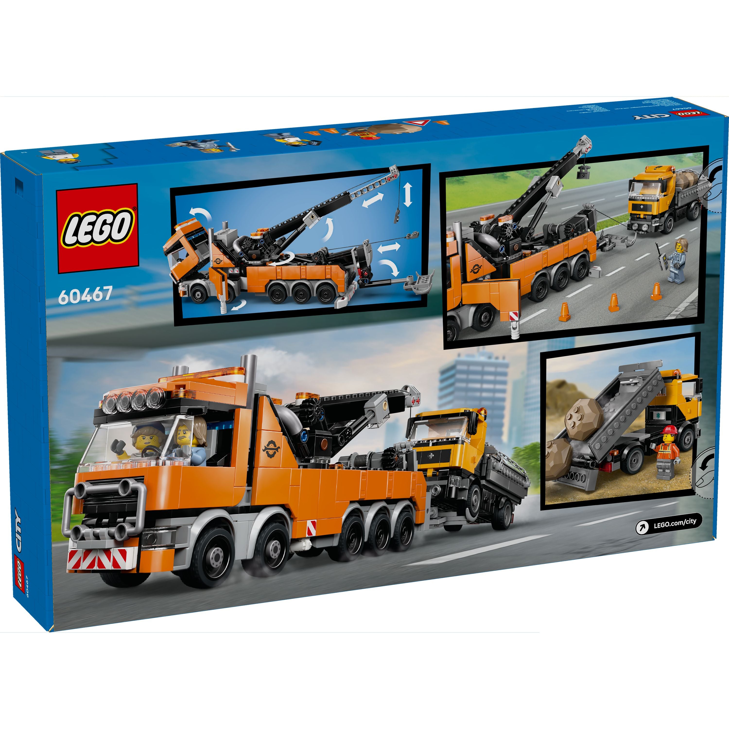 LEGO 60467 City Heavy-Duty Recovery Tow Truck with Crane – Toyworld NZ