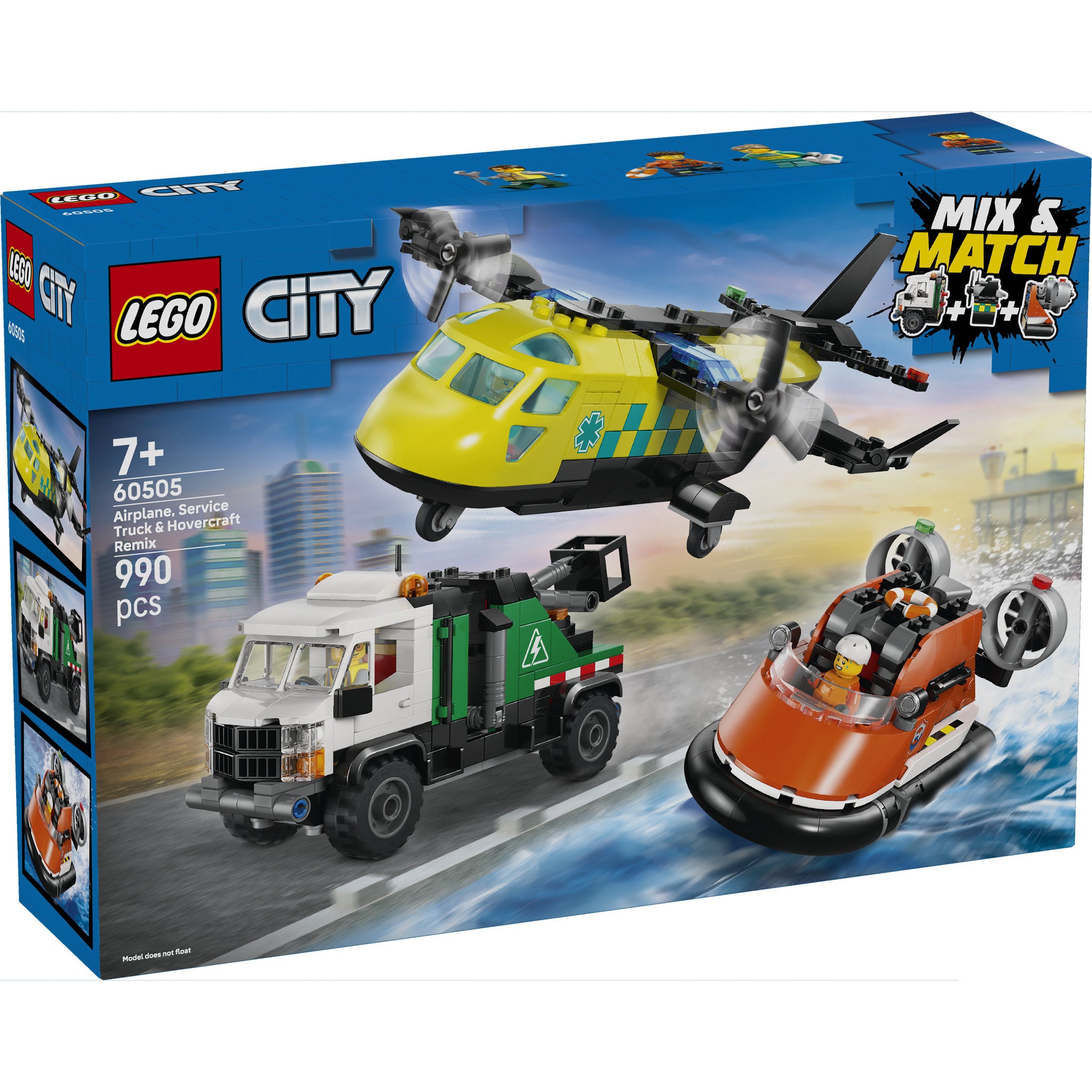 LEGO 60505 City Airplane, Service Truck & Hovercraft Remix