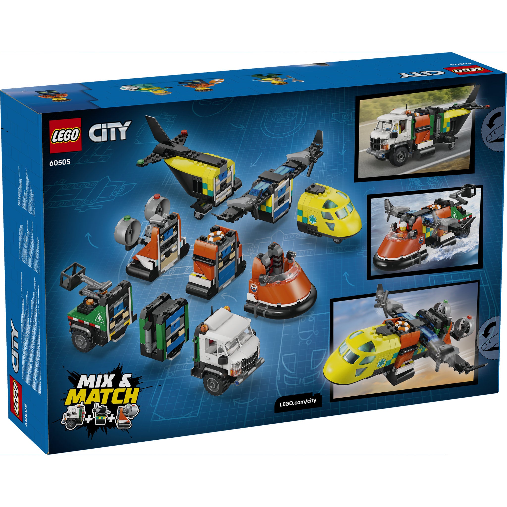 LEGO 60505 City Airplane, Service Truck & Hovercraft Remix
