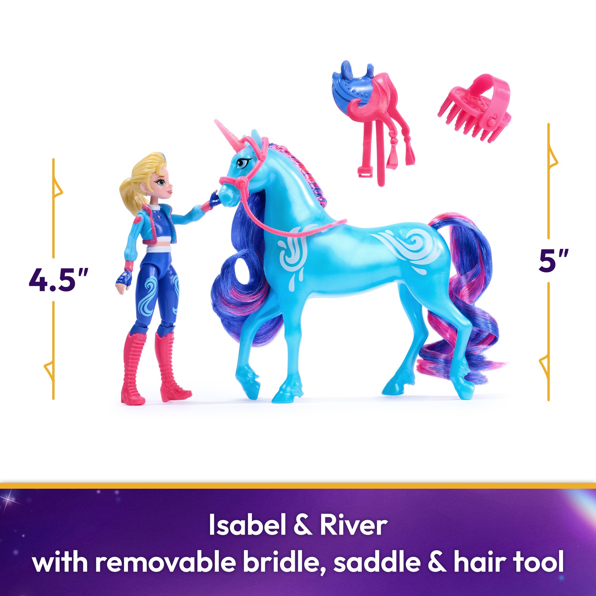 Unicorn Academy Small Doll And Unicorn Isabel And River