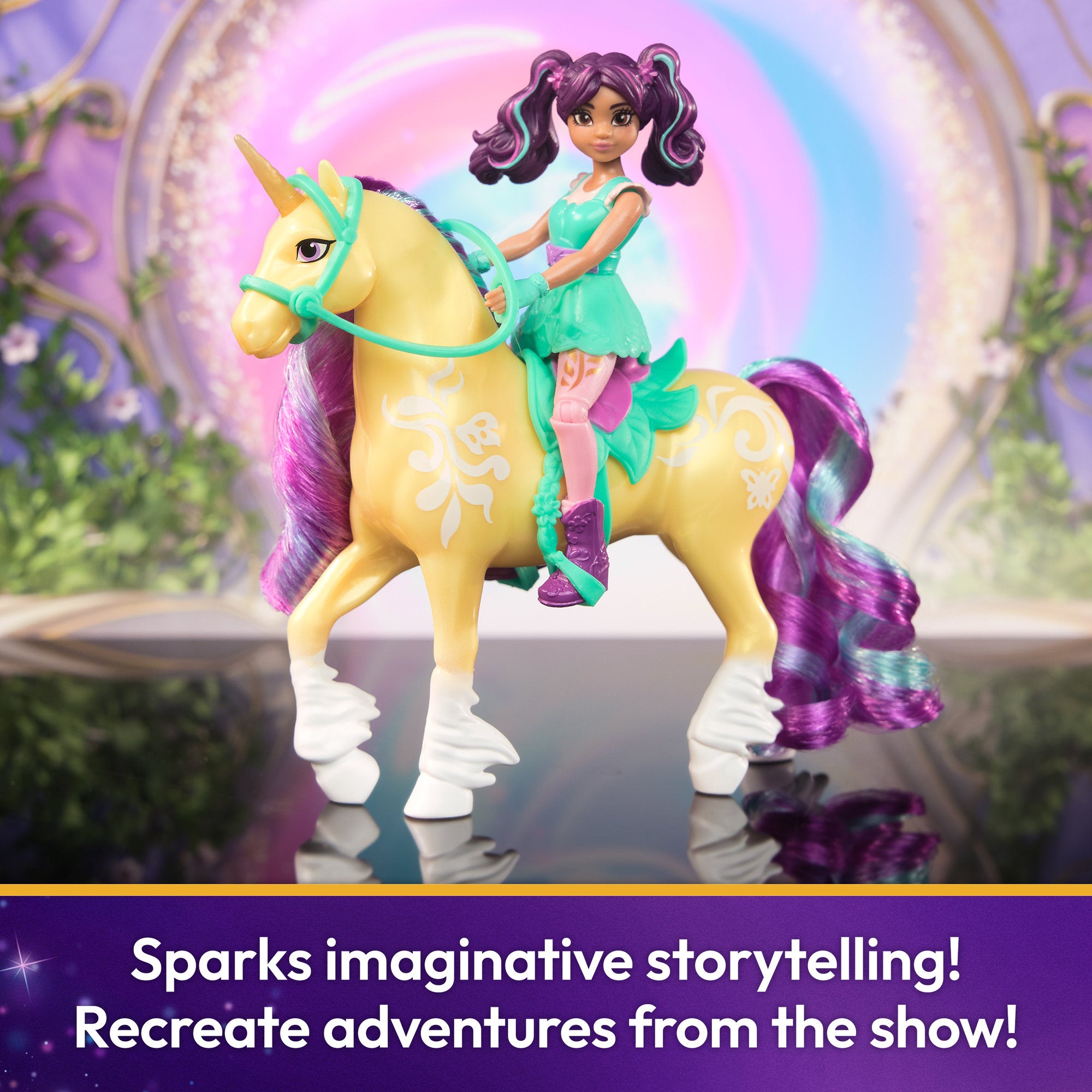 Unicorn Academy Small Doll And Unicorn Ava & Leaf
