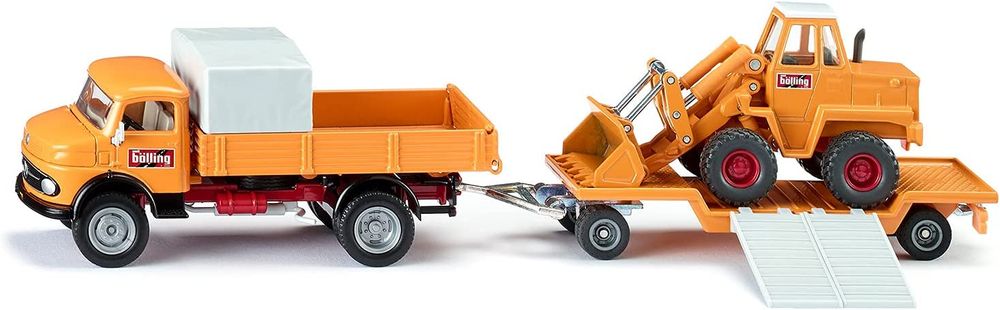 Siku 1:50 Mercedes 710 Truck And Trailer With Kramer 411 Loader