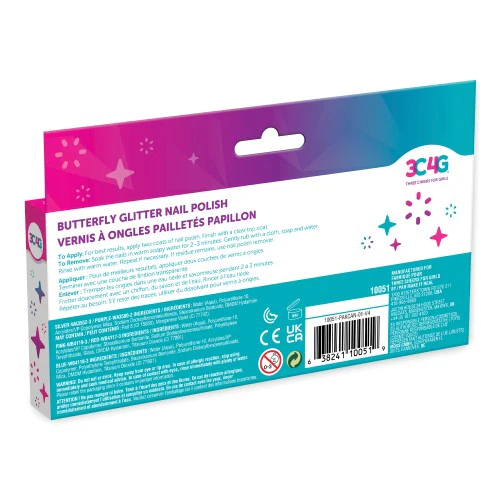 3C4G Butterfly Glitter Nail Polish