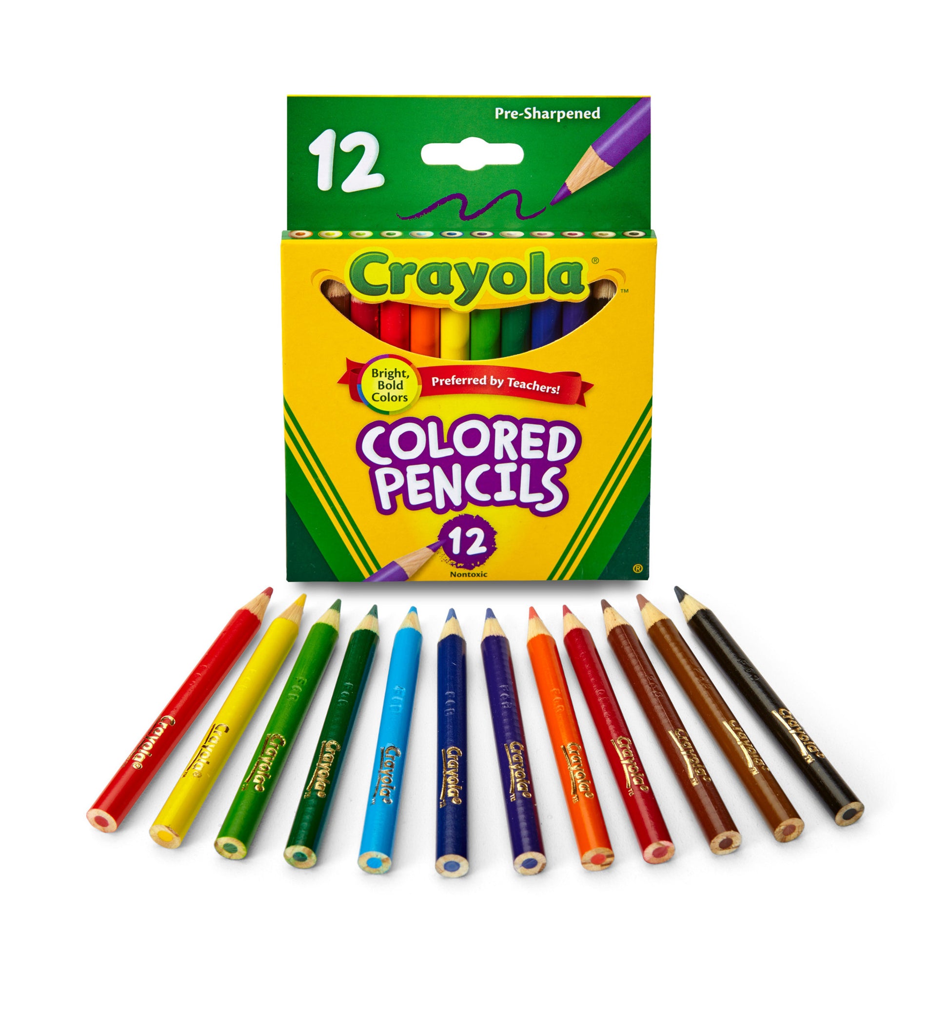 Crayola Half Size Coloured Pencils 12 Pack - Toyworld NZ