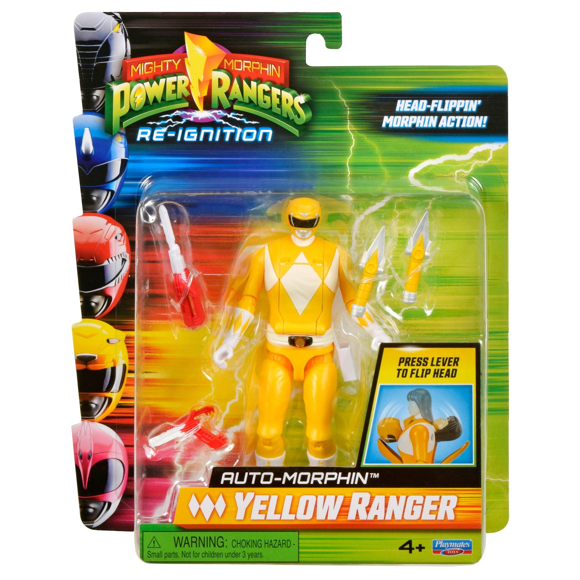 Mighty Morphin Power Rangers Auto-Morphin Figures - Yellow Ranger - Toyworld NZ