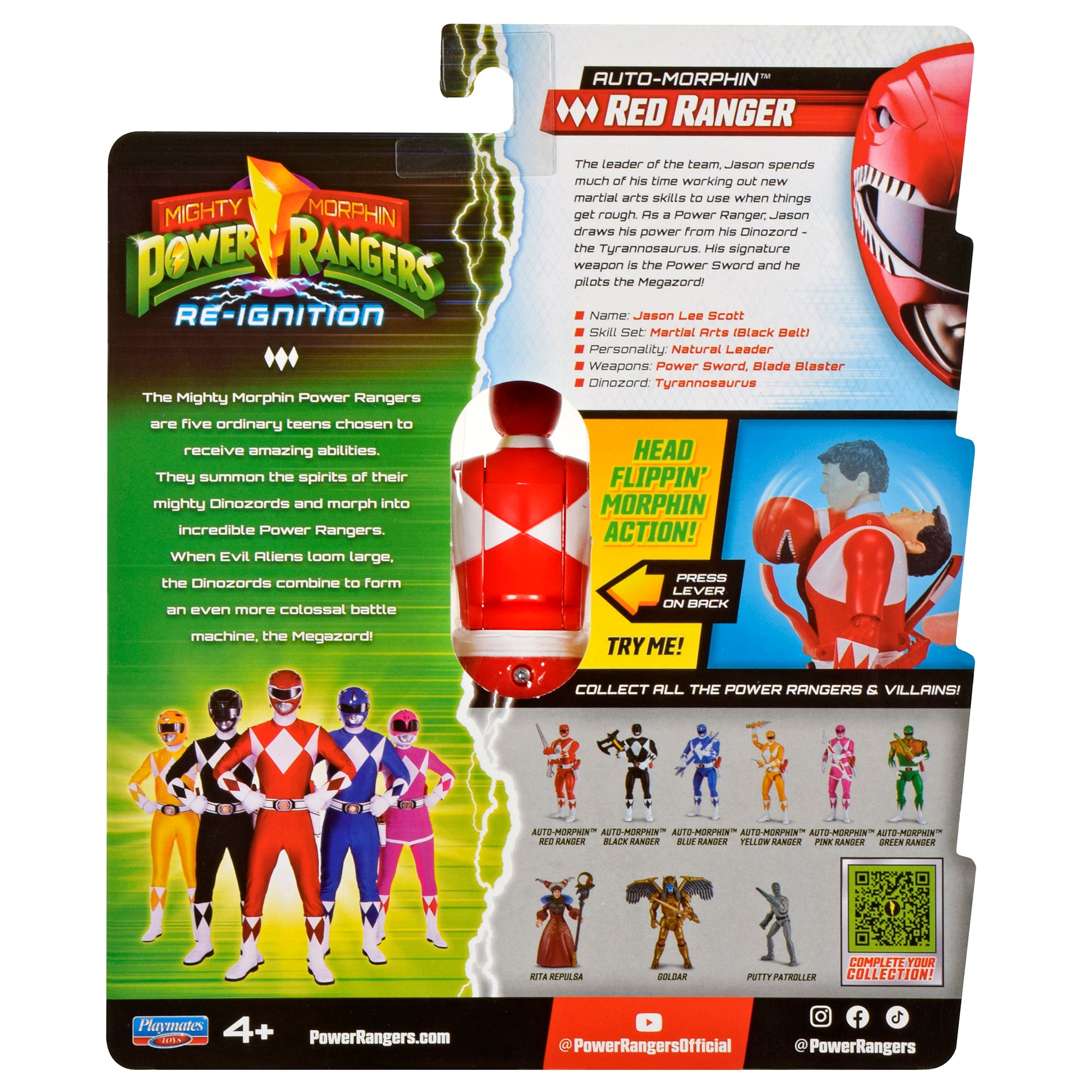 Mighty Morphin Power Rangers Auto-Morphin Figures - Red Ranger - Toyworld NZ