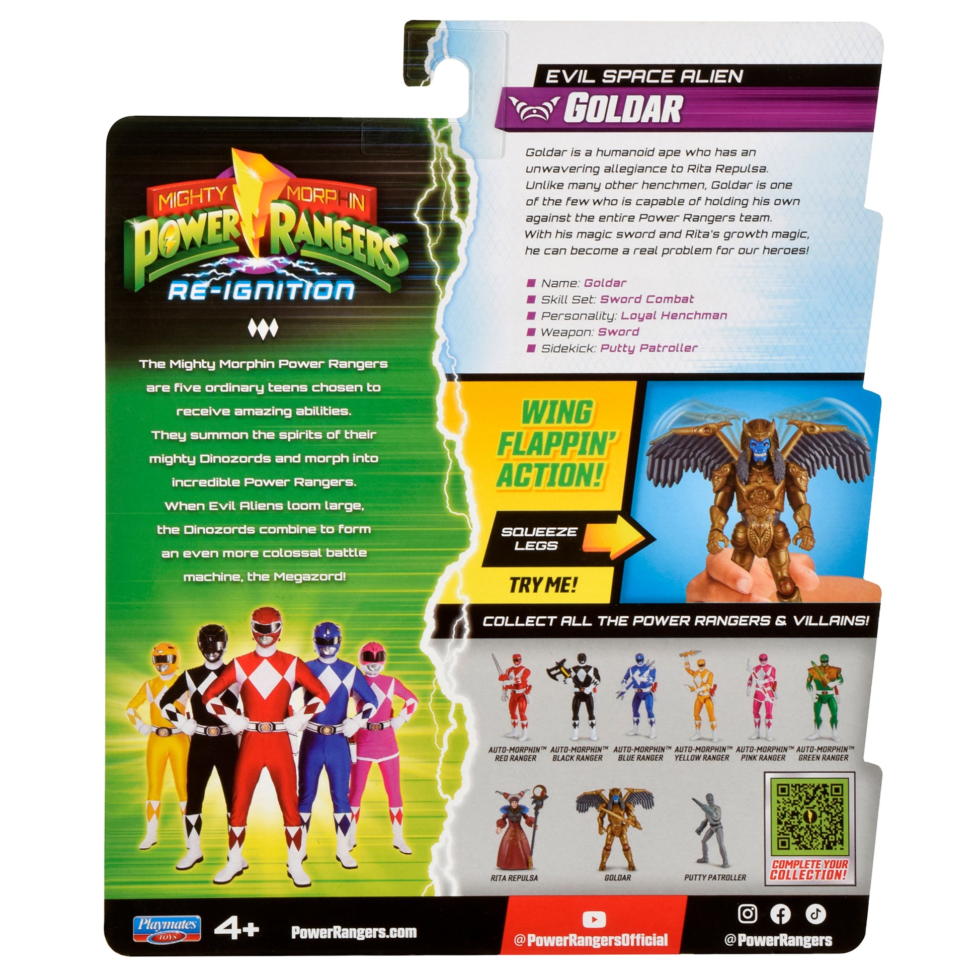 Mighty Morphin Power Rangers Auto-Morphin Figures - Goldar - Toyworld NZ