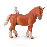 Collecta Draft Horse With Cat (Grey) - Toyworld NZ