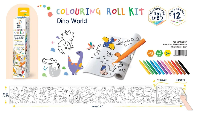 Coloring Roll Kit- Dino World