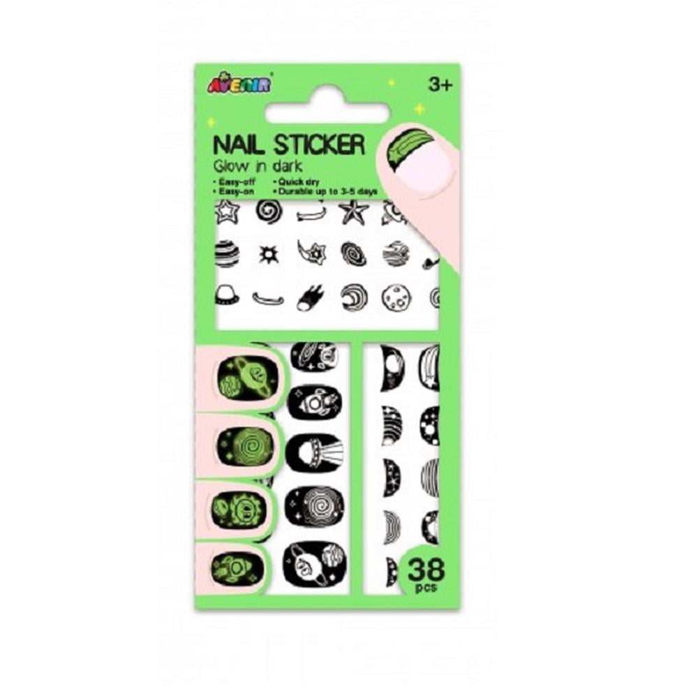 Avenir Nail Sticker Glow In Dark Green