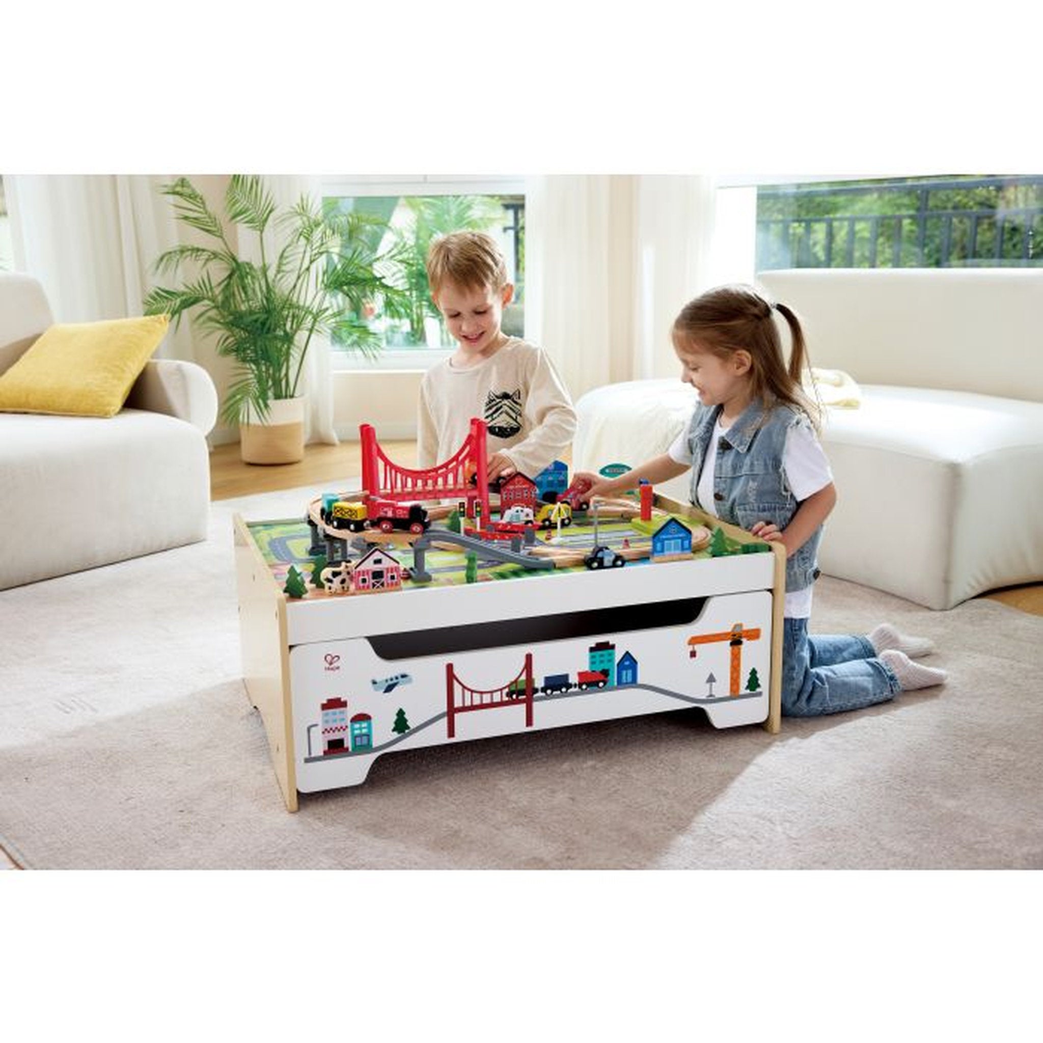 Play Essentials 75 Piece Railway Storage Table