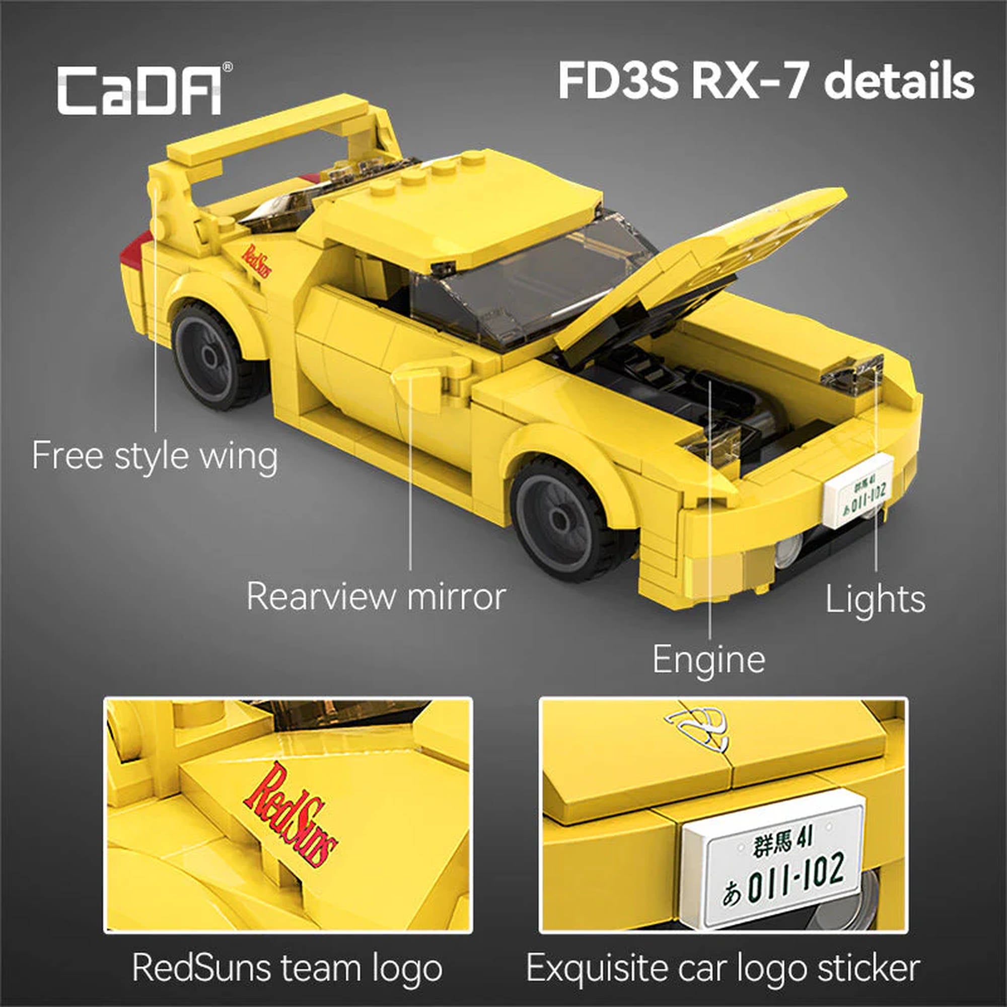 Cada 1:24 Initial-D Mazda FD3S RX-7 Car