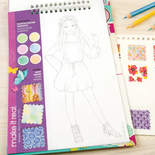 Make It Real Fashion Design Sketchbook: Blooming Creativity
