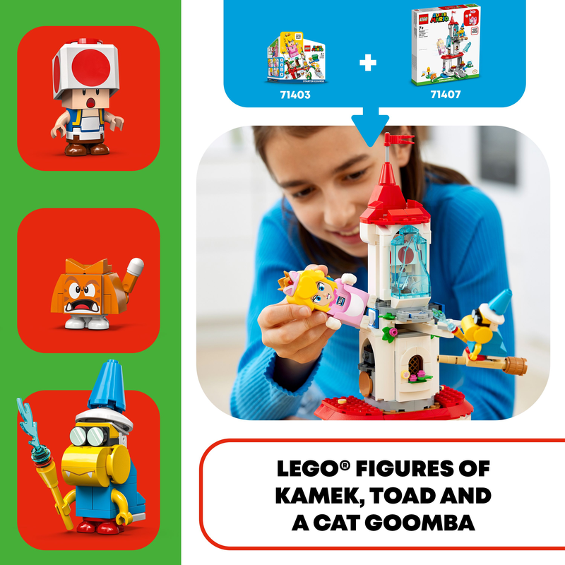 LEGO 71407 Super Mario Cat Peach Suit And Frozen Tower Expansion Set