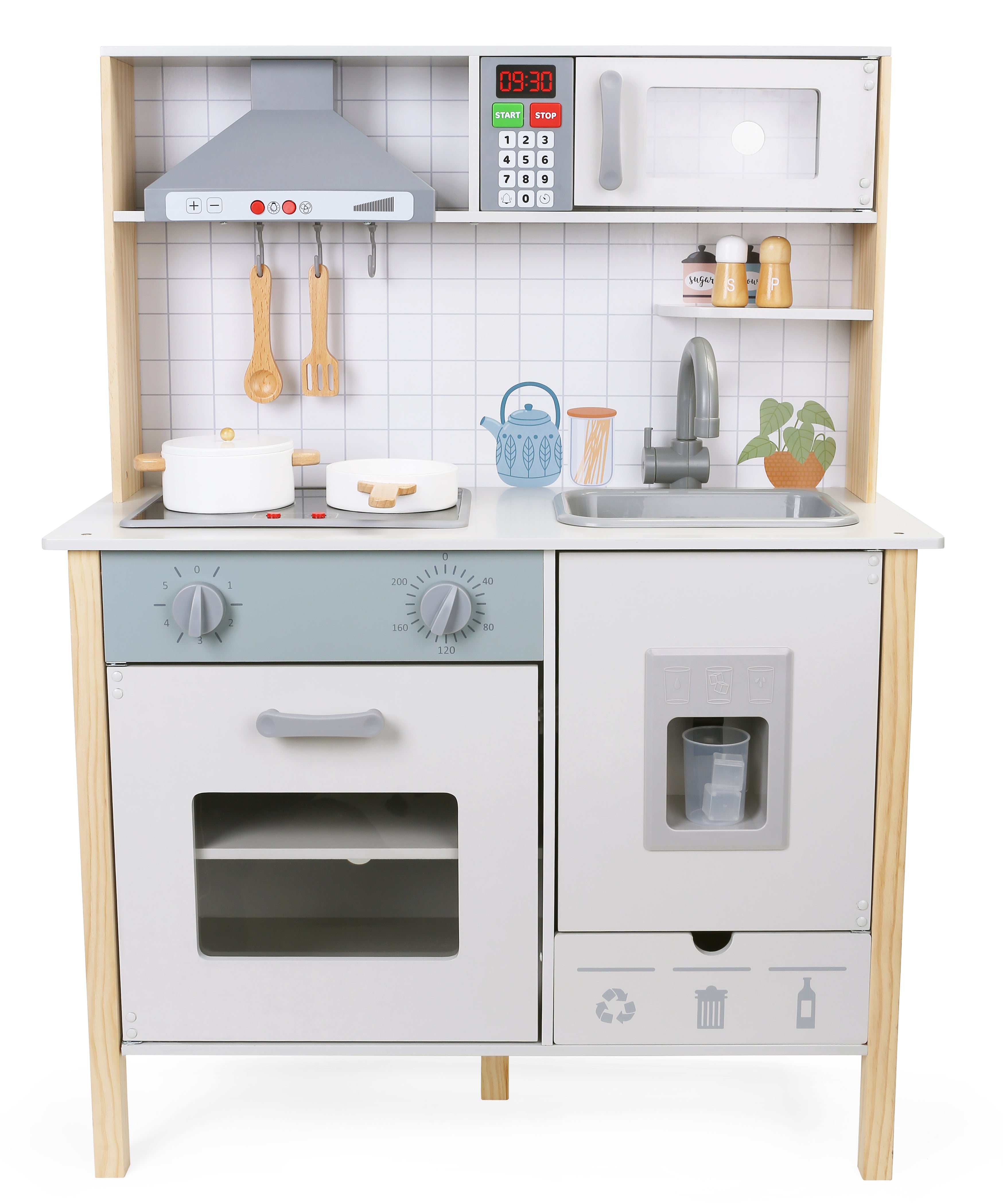 Wooden Play Kitchen With Cookware