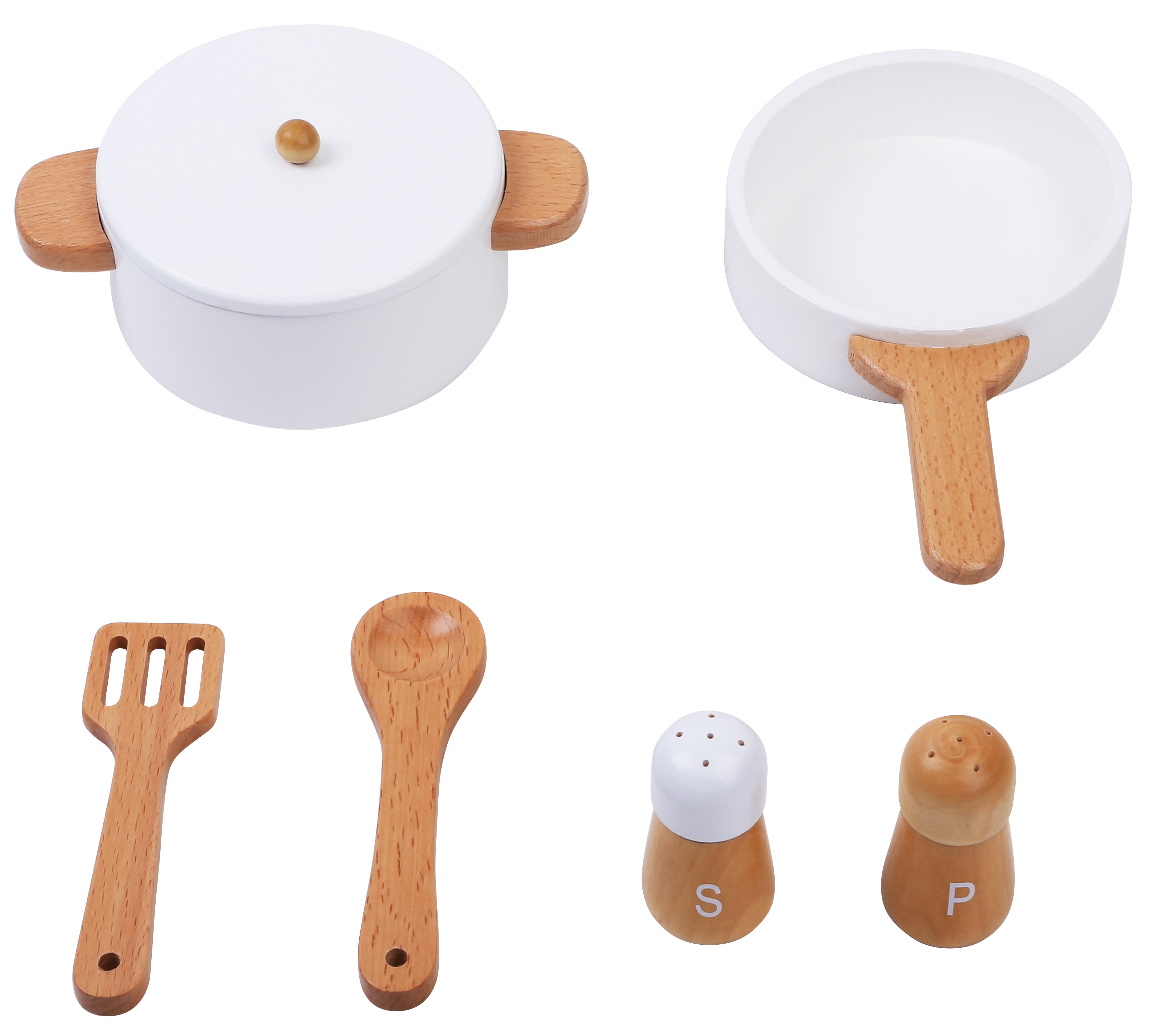 Wooden Play Kitchen With Cookware
