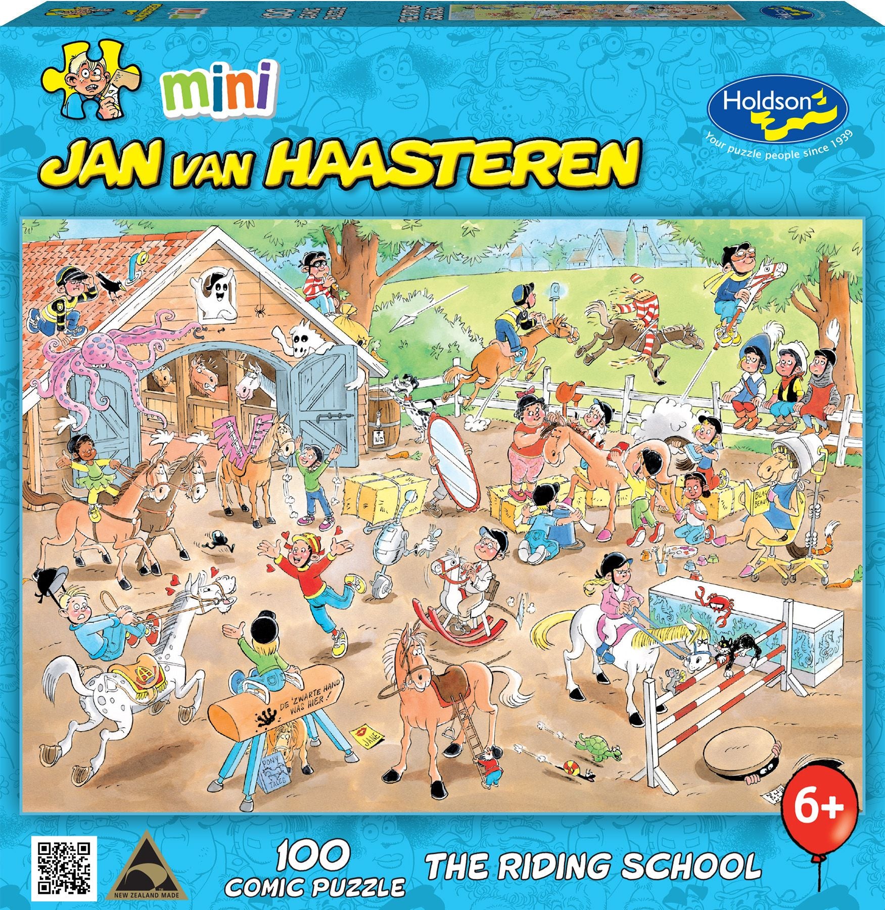 Holdson Mini Jan Van Haasteren The Riding School 100 Piece Comic Puzzle