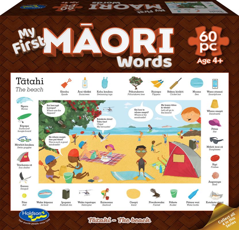 Holdsons My First Maori Words 60 Piece Puzzle Tatahi - The Beach