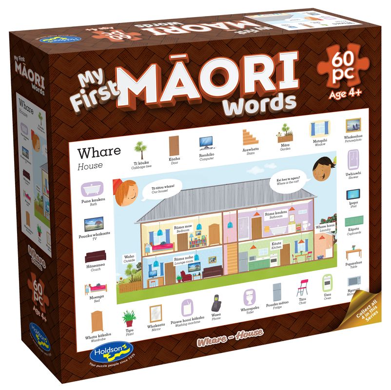 Holdsons My First Maori Words 60 Piece Puzzle Whare - House