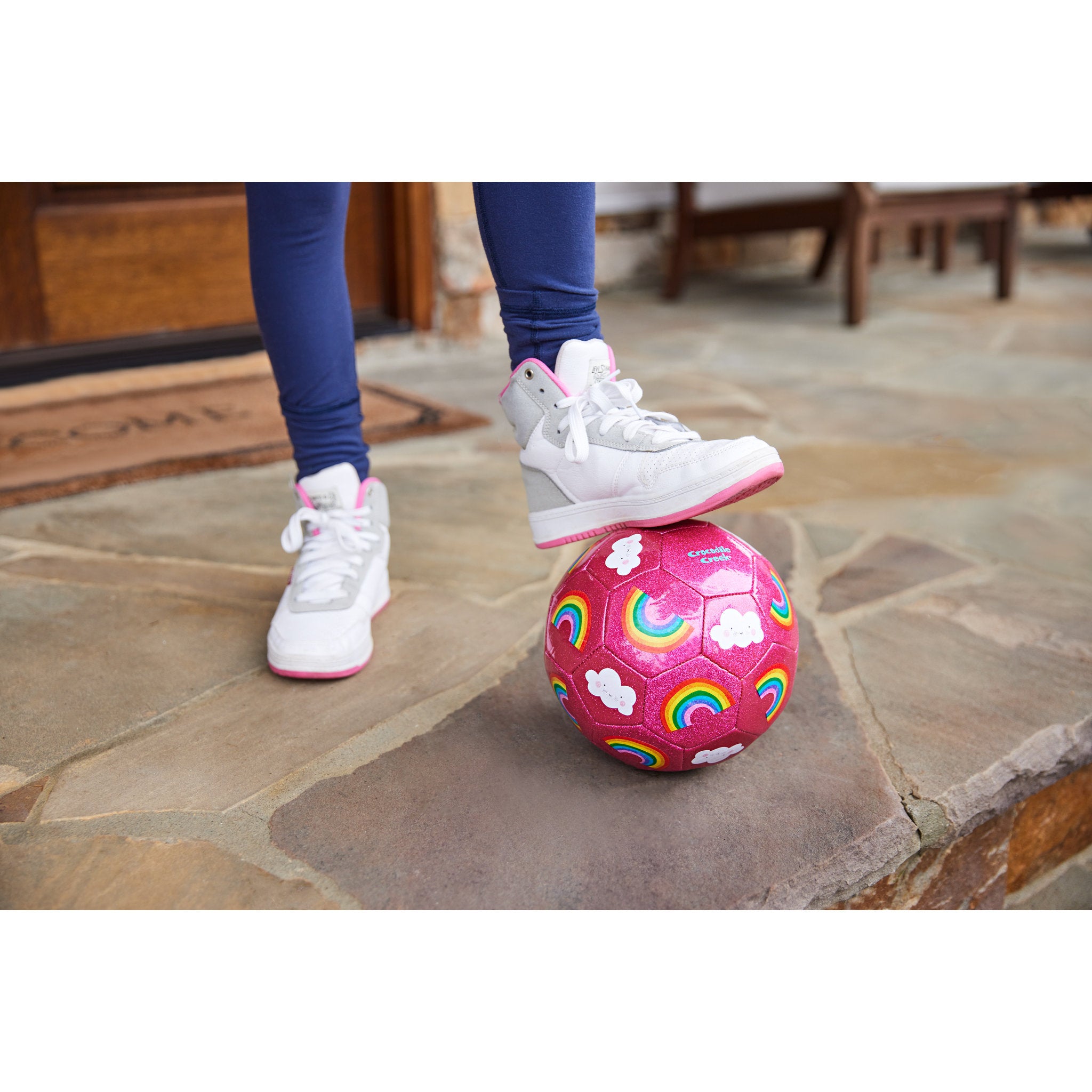 Croc Creek Size 3 Glitter Soccer Ball - Rainbow