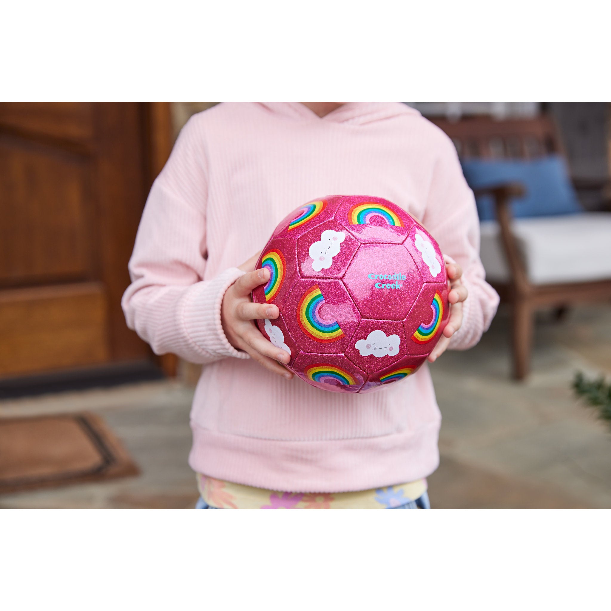 Croc Creek Size 3 Glitter Soccer Ball - Rainbow