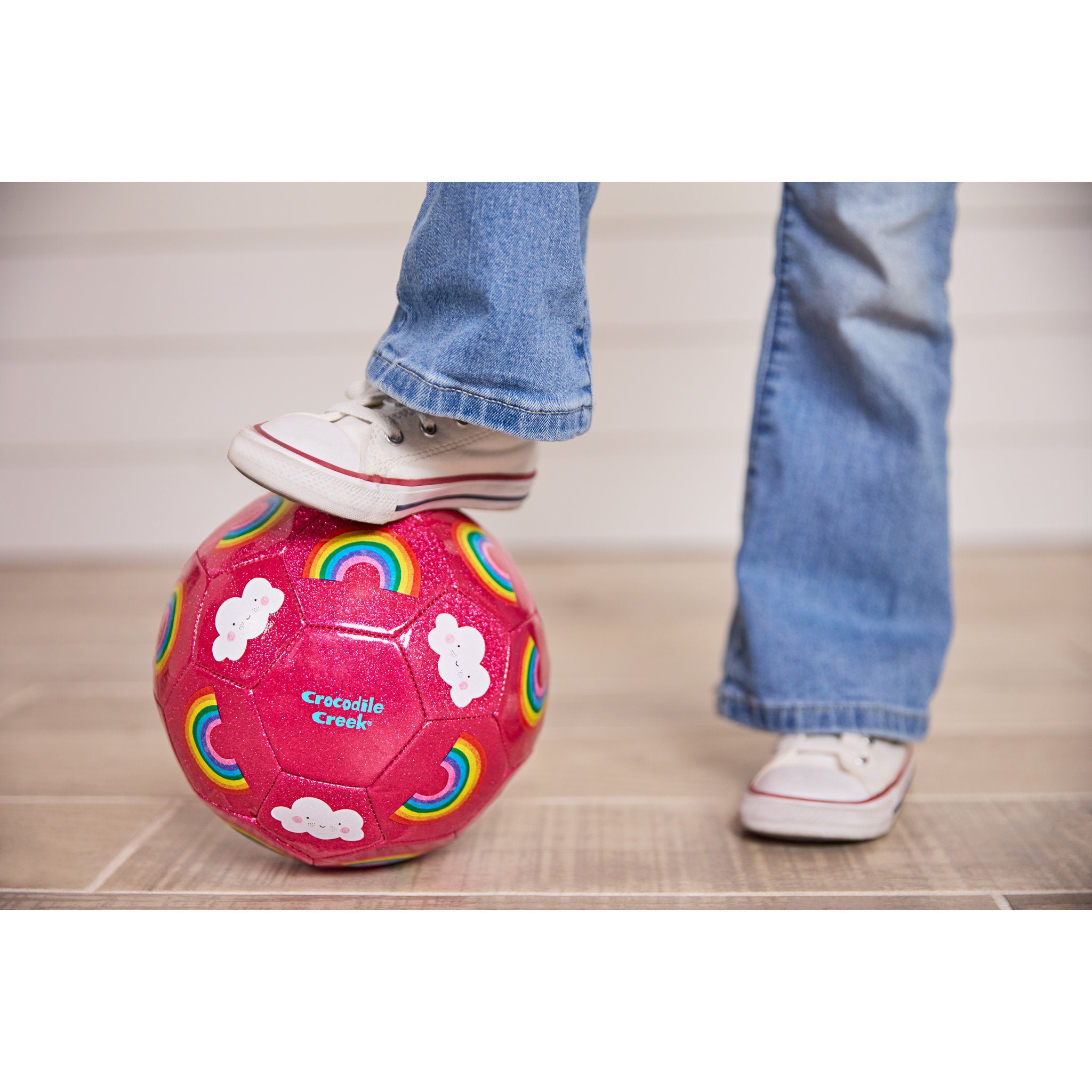 Croc Creek Size 3 Glitter Soccer Ball - Rainbow