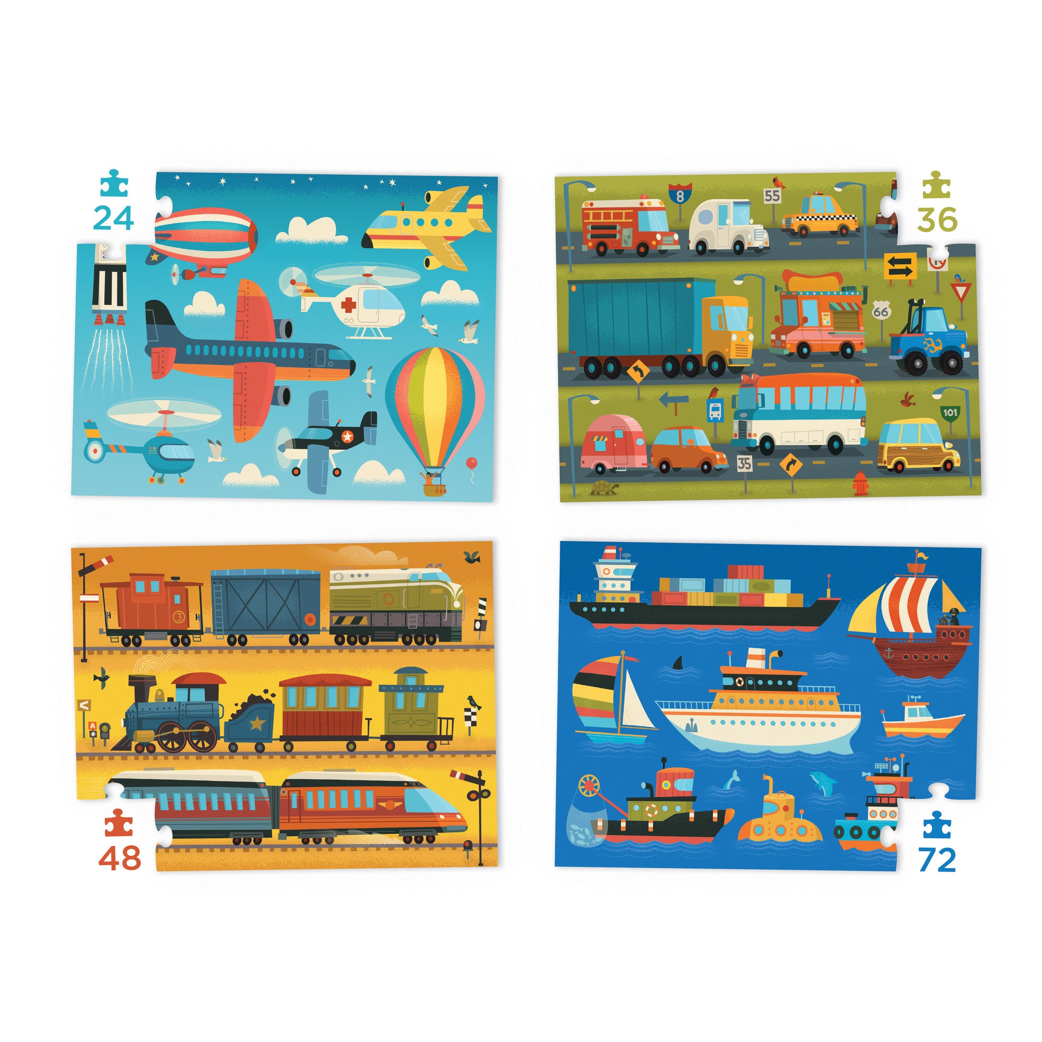 Croc Creek Four Puzzles Pack - Vehicles