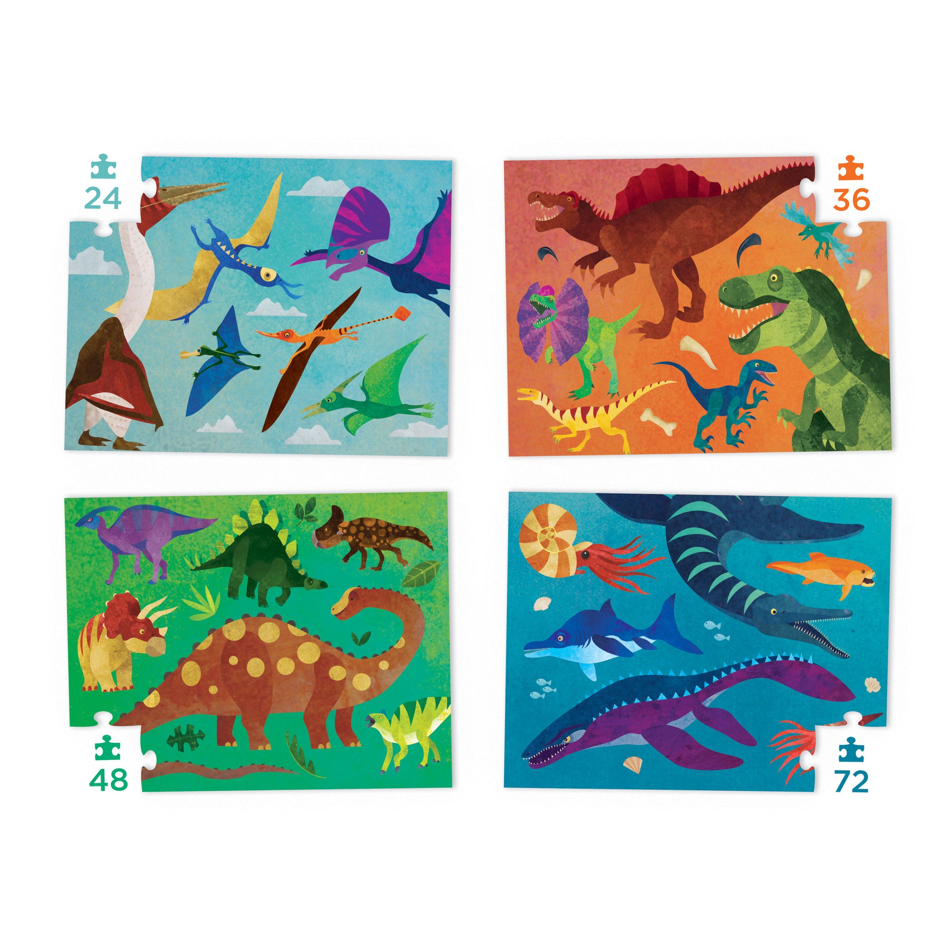 Croc Creek Four Puzzles Pack - Dinosaurs