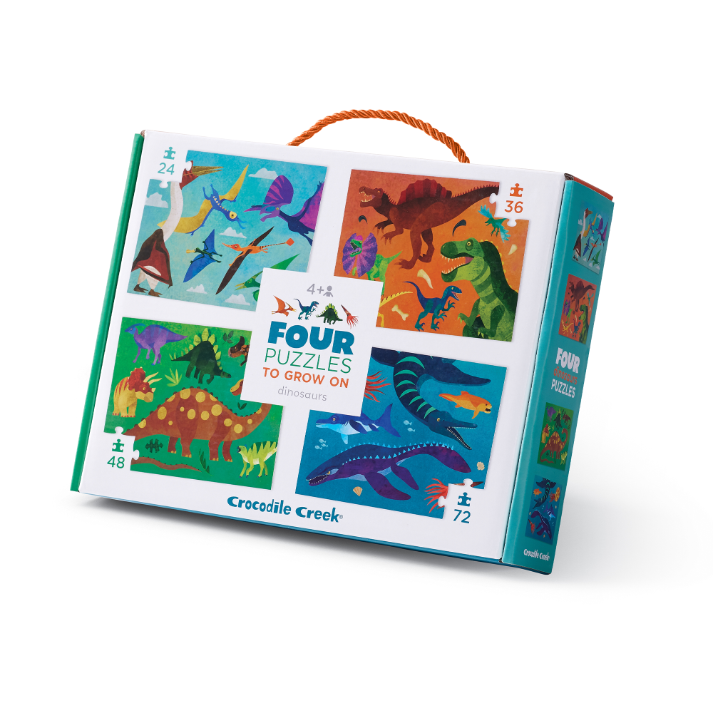 Croc Creek Four Puzzles Pack - Dinosaurs