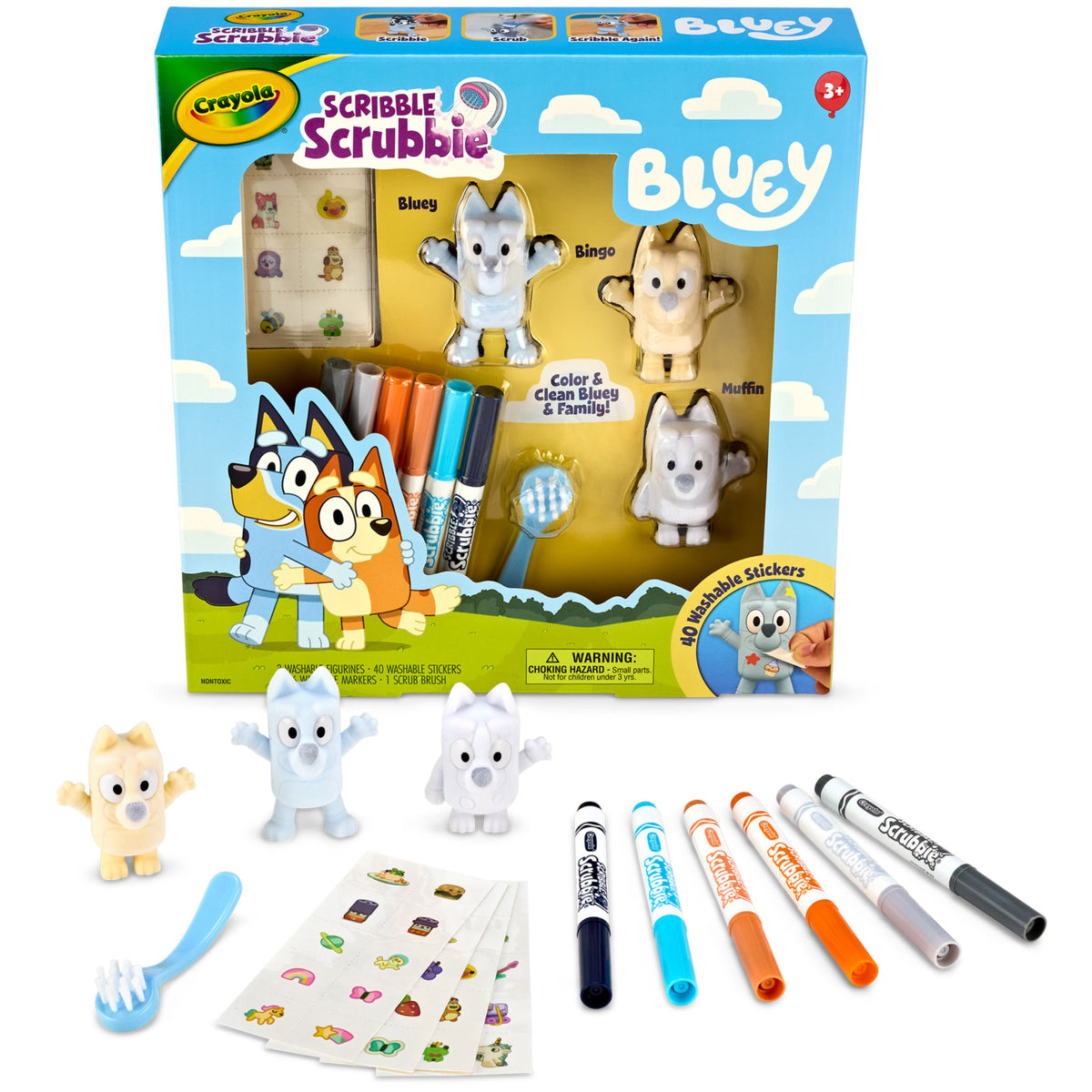 Crayola Scribble Scrubbie Bluey 3 Piece Playset