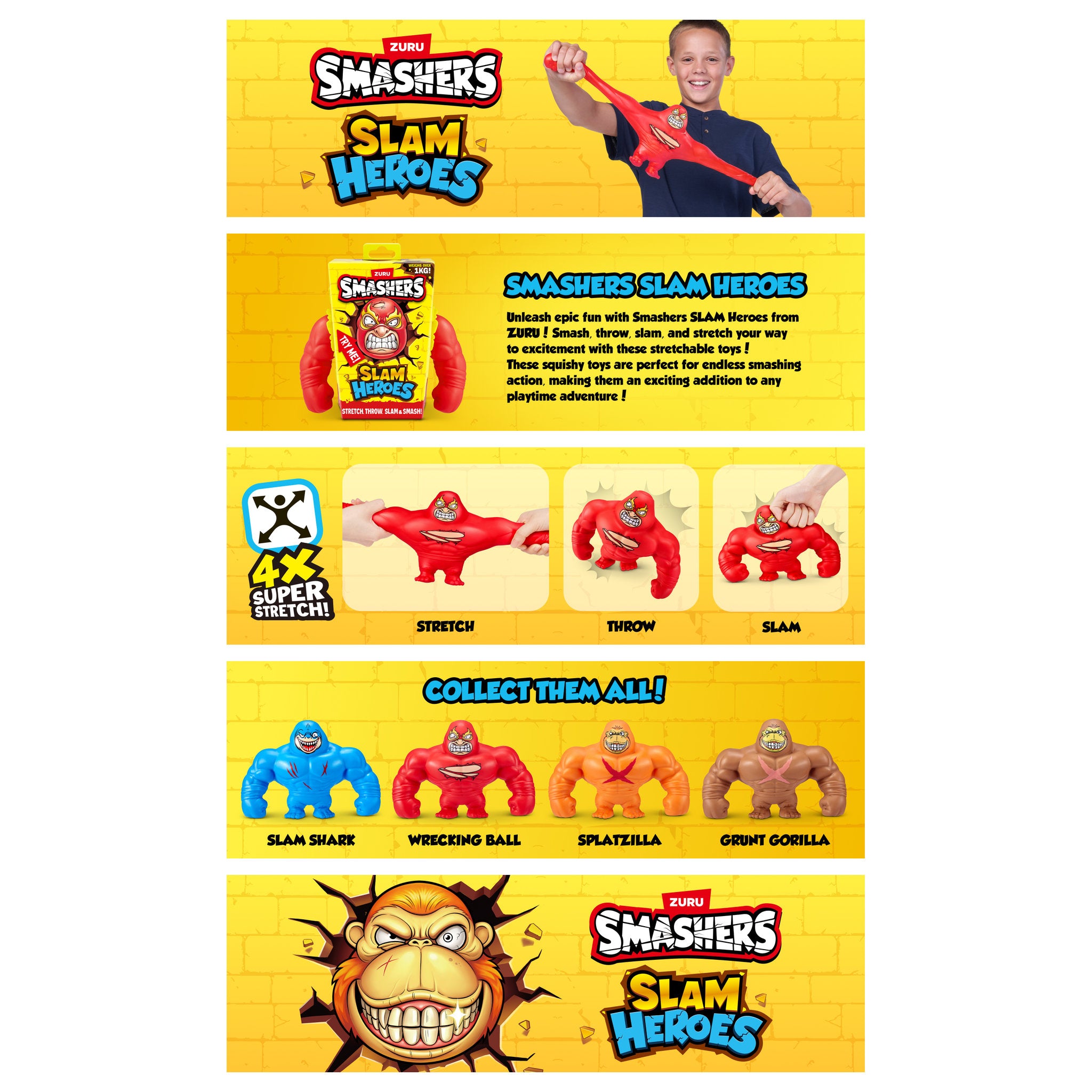 ZURU Smashers Slam Heroes Series 1 Gorilla Assorted Styles