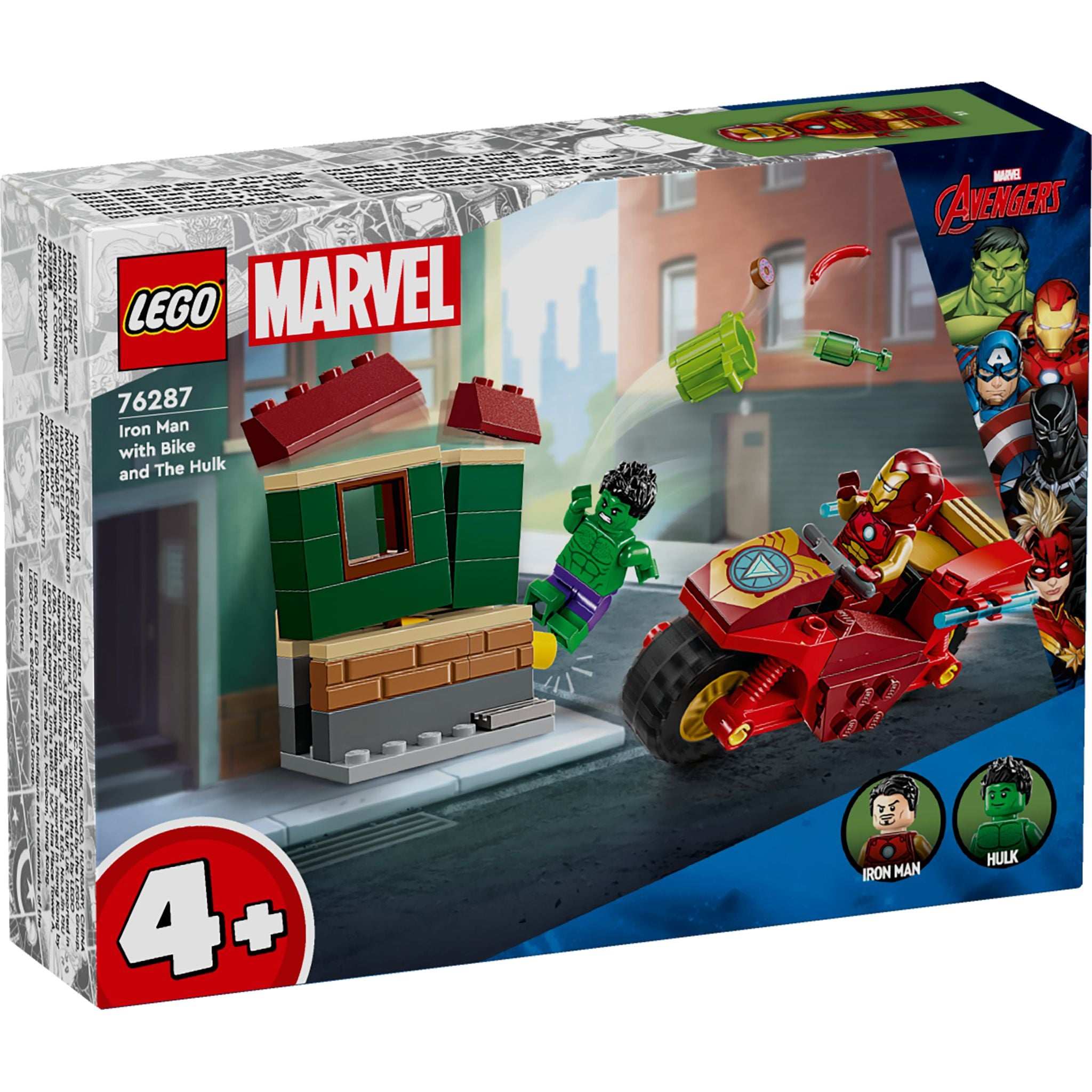 LEGO 76287 Marvel Super Heroes Iron Man With Bike And The Hulk