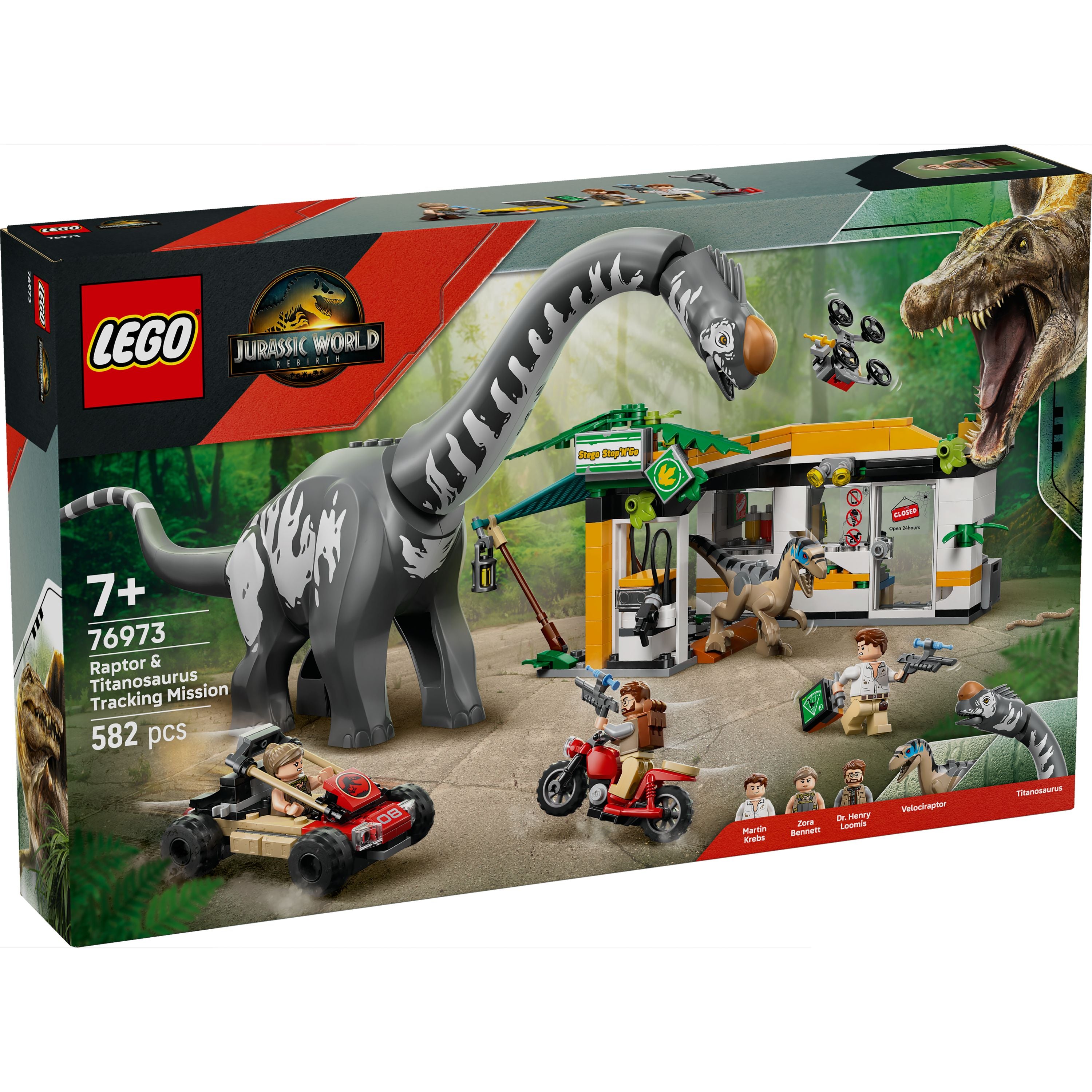 LEGO 76973 Jurassic World Raptor & Titanosaurus Tracking Mission