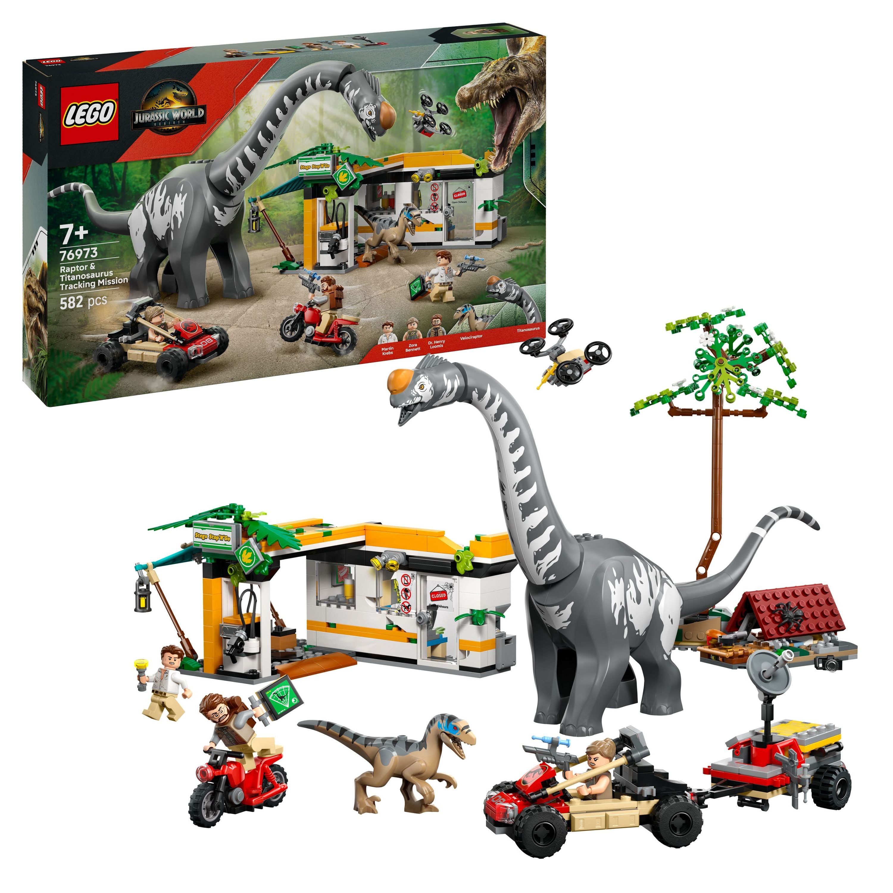 LEGO 76973 Jurassic World Raptor & Titanosaurus Tracking Mission
