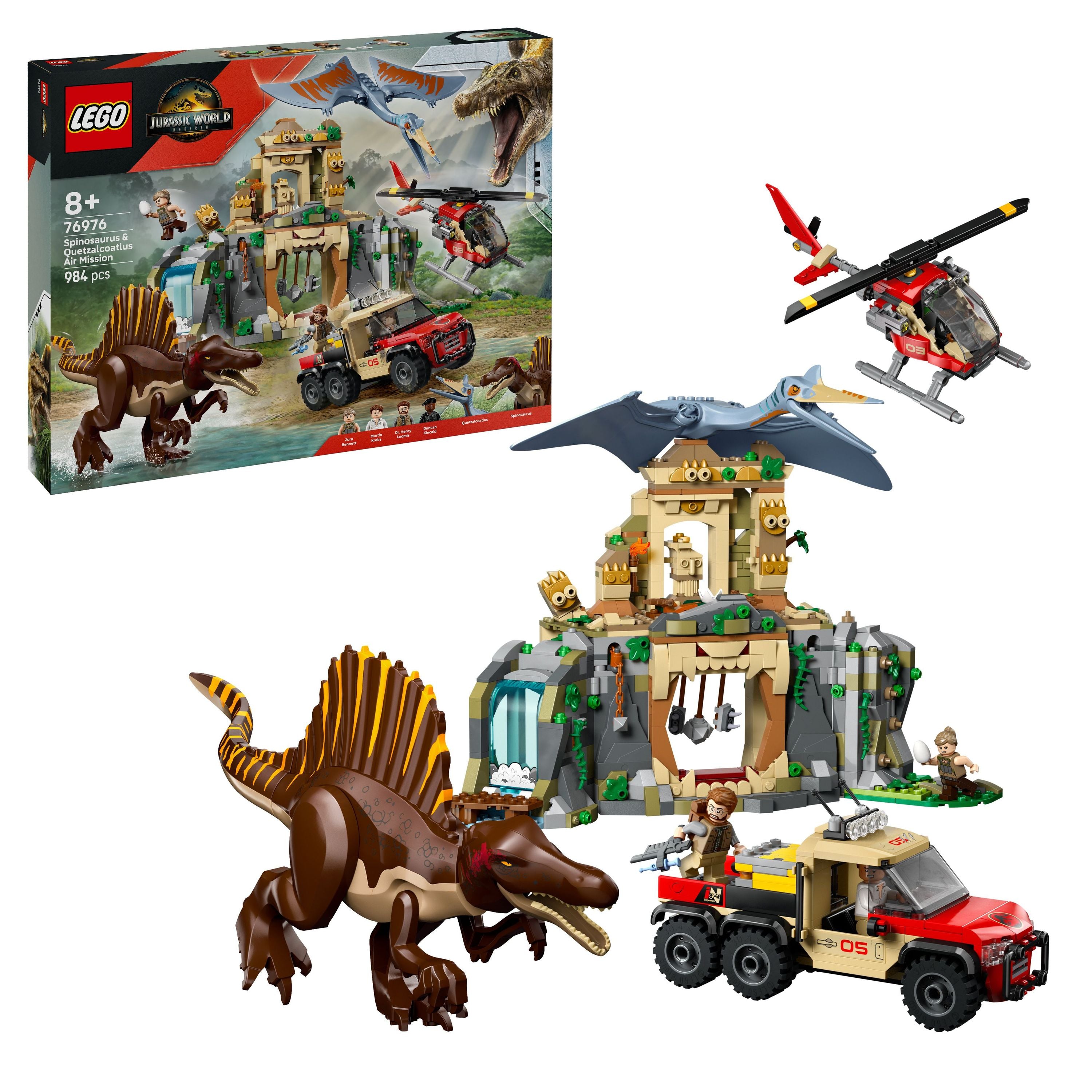LEGO 76976 Jurassic World Spinosaurus & Quetzalcoatlus Air Mission